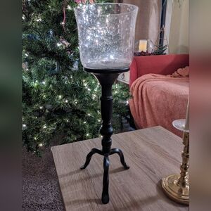 Candle Holder Footed Metal Glass Peg Tulip Style Southern Living at Home